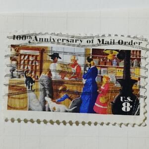 1972 US 8c Mail Order 100th Anniversary Stamp #1468 Used Cancelled Vintage